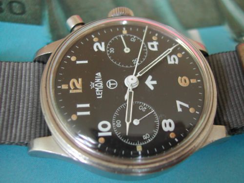BRITISH ROYAL NAVAL PILOTS CHRONOGRAPH BY LEMANIA CIRCA 1958 - ADDITIONAL PHOTO 1