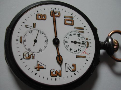 WW1 GUN METAL POCKET ALARM WATCH AS USED BY OFFICERS MADE BY ZENITH CIRCA 1914 - ADDITIONAL PHOTO 7