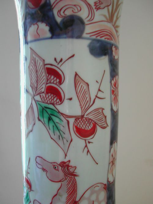 RARE EARLY JAPANESE IMARI TRUMPET VASE DECORATED WITH HORSE AND HARE DATING TO FIRST QUARTER 18TH CENTURY - ADDITIONAL PHOTO 11