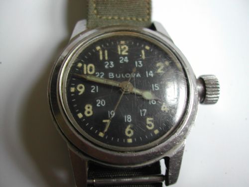 usa air force issue bulova 10bnch pilots watch dating to the 1950's - CATEGORY: ANTIQUE CLOCKS - DATED 1950