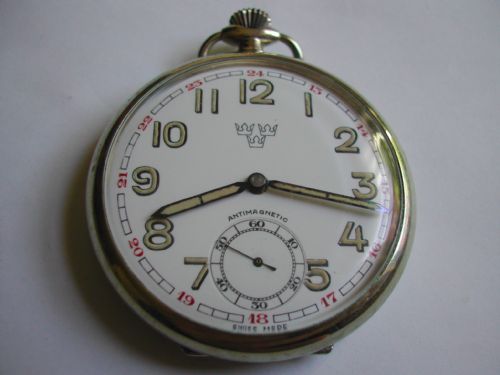 rare fine swedish military issue pocket watch circa 1944 - CATEGORY: ANTIQUE CLOCKS - DATED 1940