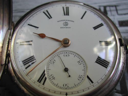 ROTHERHAMS PRE WW1 ROYAL ARTILLERY ISSUE KEYWOUND SILVER HUNTER POCKET WATCH - ADDITIONAL PHOTO 1