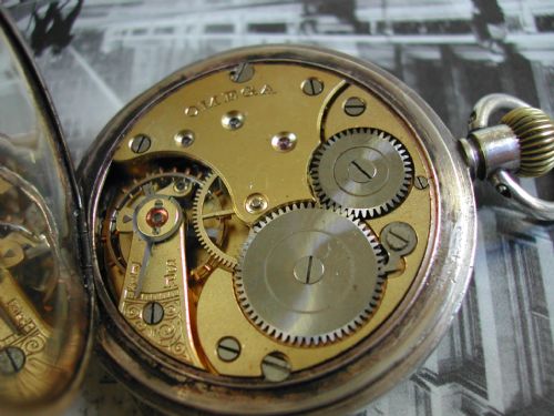 OMEGA MILITARY RELATED SILVER HALF HUNTER POCKET WATCH CIRCA 1910 - ADDITIONAL PHOTO 11