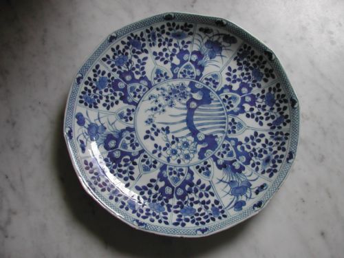 rare chinese blue and white 12 sided dish four character mark kangxi and of the period - CATEGORY: ANTIQUE CERAMICS - DATED 1700