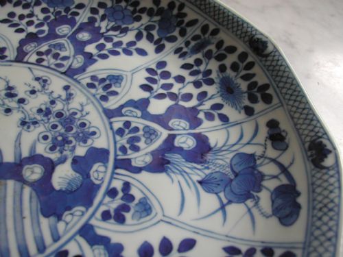 RARE CHINESE BLUE AND WHITE 12 SIDED DISH FOUR CHARACTER MARK KANGXI AND OF THE PERIOD - ADDITIONAL PHOTO 13