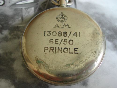 A GOOD WW2 RAF ISSUE POCKET WATCH BY PRINGLE DATED 1941 - ADDITIONAL PHOTO 2