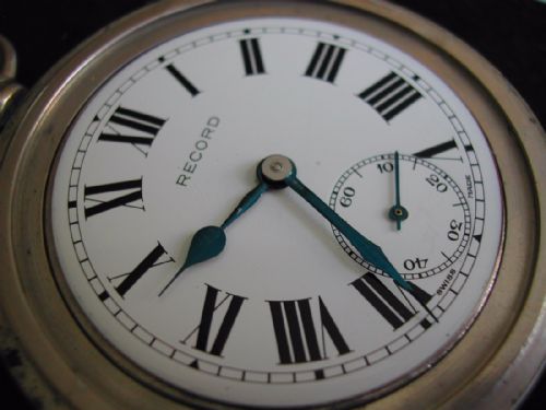 GWR GREAT WESTERN RAILWAY STATION MASTER OR GUARDS POCKET WATCH BY RECORD AND SILVER CHAIN PRE 1948 - ADDITIONAL PHOTO 6