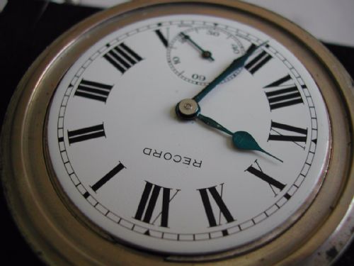 GWR GREAT WESTERN RAILWAY STATION MASTER OR GUARDS POCKET WATCH BY RECORD AND SILVER CHAIN PRE 1948 - ADDITIONAL PHOTO 7
