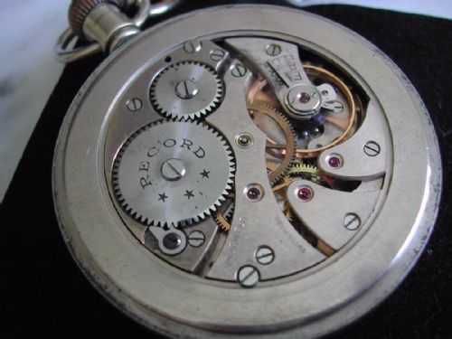 GWR GREAT WESTERN RAILWAY STATION MASTER OR GUARDS POCKET WATCH BY RECORD AND SILVER CHAIN PRE 1948 - ADDITIONAL PHOTO 11