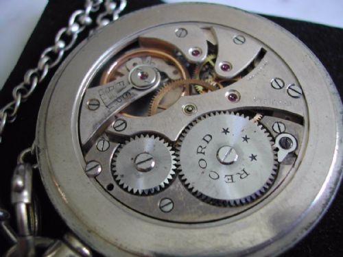 GWR GREAT WESTERN RAILWAY STATION MASTER OR GUARDS POCKET WATCH BY RECORD AND SILVER CHAIN PRE 1948 - ADDITIONAL PHOTO 12