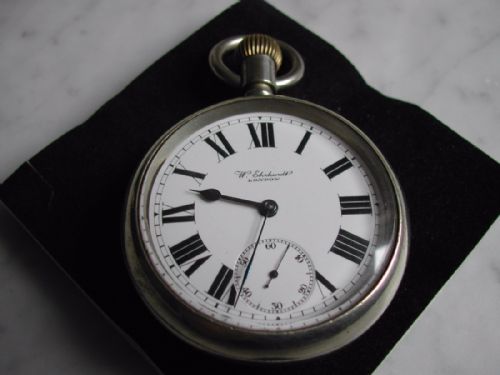 rare pre ww1 british army issue pocket watch by w eberhardt of london no d39240 circa 1910 - CATEGORY: ANTIQUE CLOCKS - DATED 1910