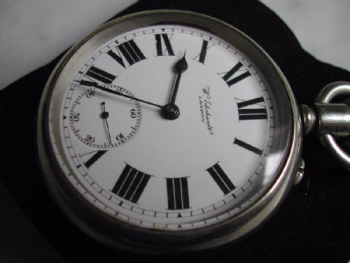 RARE PRE WW1 BRITISH ARMY ISSUE POCKET WATCH BY W EBERHARDT OF LONDON NO D39240 CIRCA 1910 - ADDITIONAL PHOTO 1