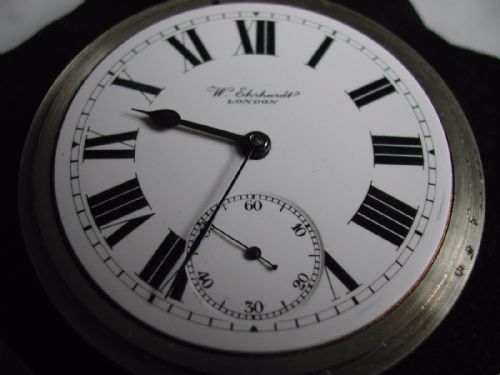 RARE PRE WW1 BRITISH ARMY ISSUE POCKET WATCH BY W EBERHARDT OF LONDON NO D39240 CIRCA 1910 - ADDITIONAL PHOTO 2