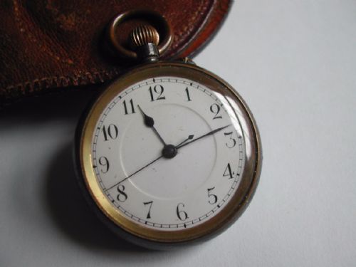 RARE PRE WW1 CENTRE SECONDS SMALL FOB WATCH AND SILVER RIMMED LEATHER STRAP CIRCA 1910 - ADDITIONAL PHOTO 5