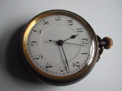 RARE PRE WW1 CENTRE SECONDS SMALL FOB WATCH AND SILVER RIMMED LEATHER STRAP CIRCA 1910 - ADDITIONAL PHOTO 6