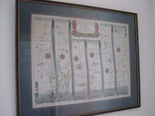 A GOOD ORIGINAL LARGE JOHN OGILBY ROAD MAP BRISTOL TO CHESTER NO 57 17TH CENTURY - ADDITIONAL PHOTO 1