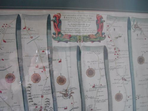 A GOOD ORIGINAL LARGE JOHN OGILBY ROAD MAP BRISTOL TO CHESTER NO 57 17TH CENTURY - ADDITIONAL PHOTO 2
