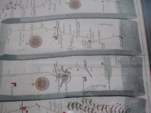 A GOOD ORIGINAL LARGE JOHN OGILBY ROAD MAP BRISTOL TO CHESTER NO 57 17TH CENTURY - ADDITIONAL PHOTO 4