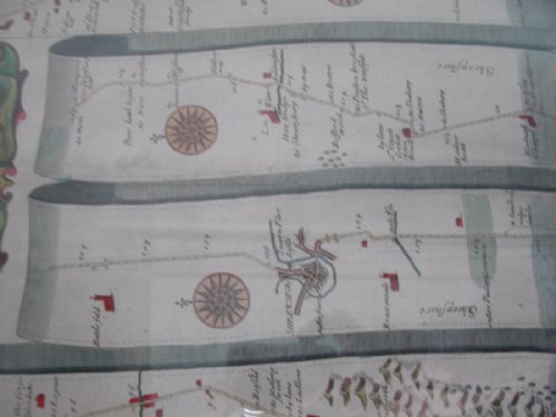 A GOOD ORIGINAL LARGE JOHN OGILBY ROAD MAP BRISTOL TO CHESTER NO 57 17TH CENTURY - ADDITIONAL PHOTO 7