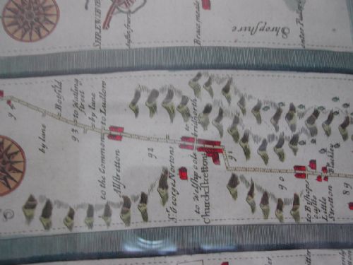 A GOOD ORIGINAL LARGE JOHN OGILBY ROAD MAP BRISTOL TO CHESTER NO 57 17TH CENTURY - ADDITIONAL PHOTO 8