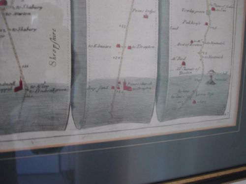 A GOOD ORIGINAL LARGE JOHN OGILBY ROAD MAP BRISTOL TO CHESTER NO 57 17TH CENTURY - ADDITIONAL PHOTO 9
