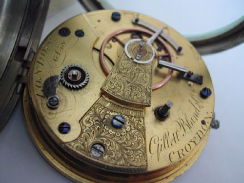 AN EXTREMELY RARE VICTORIAN ROYAL MAIL TRAIN GUARDS ISSUE POCKET WATCH NO 53 BY GILBERT BLAND CIRCA 1870 - ADDITIONAL PHOTO 7