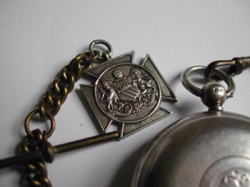 RARE PREWW1 BRITISH ROYAL ARTILLERY ISSUE KEY WOUND SILVER HUNTER POCKET WATCH BY ROTHERHAMS CIRCA 1910 - ADDITIONAL PHOTO 2