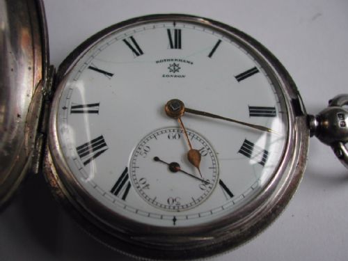 RARE PREWW1 BRITISH ROYAL ARTILLERY ISSUE KEY WOUND SILVER HUNTER POCKET WATCH BY ROTHERHAMS CIRCA 1910 - ADDITIONAL PHOTO 4