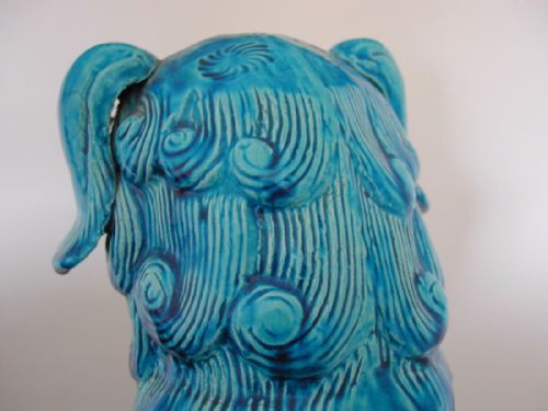 A FINE LARGE JAPANESE TURQUOISE GLAZED FIGURE OF A SHISHI LATE 19TH CENTURY - ADDITIONAL PHOTO 10