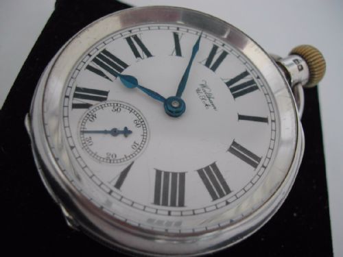 railway design waltham heavy silver cased pocket watch circa 1910 - CATEGORY: ANTIQUE CLOCKS - DATED 1910