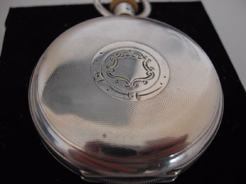 RAILWAY DESIGN WALTHAM HEAVY SILVER CASED POCKET WATCH CIRCA 1910 - ADDITIONAL PHOTO 4