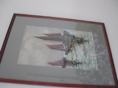 AN ATTRACTIVE WATER COLOUR BY J G SYKES CRABBERS BECALMED EARLY 20TH CENTURY - ADDITIONAL PHOTO 1