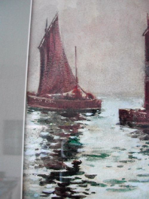 AN ATTRACTIVE WATER COLOUR BY J G SYKES CRABBERS BECALMED EARLY 20TH CENTURY - ADDITIONAL PHOTO 3