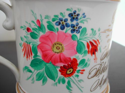 ENGLISH FLOWER AND VERSE DECORATED MUG ASSIGNED TO THE REV C J ATHERTON SECOND HALF 19TH CENTURY - ADDITIONAL PHOTO 7