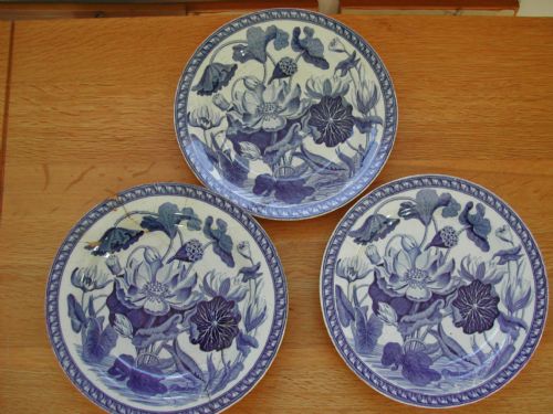WEDGWOOD DARWIN BOTANICAL SET OF THREE PLATES CIRCA 1800 - ADDITIONAL PHOTO 1