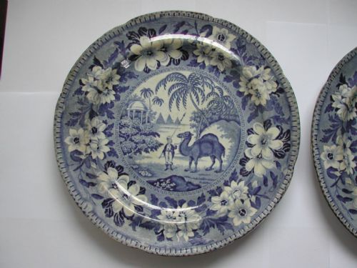 RESERVED PSA PAIR OF DROMEDARY PATTERN A BLUE AND WHITE TRANSFER PRINT PLATES CIRCA 1815 - ADDITIONAL PHOTO 2