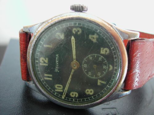 ww2 german army issued helvetia watch circa 1940 - CATEGORY: ANTIQUE CLOCKS - DATED 1940