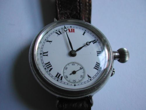 ww1 silver cased borgel design trench watch circa 1916 - CATEGORY: ANTIQUE CLOCKS - DATED 1910