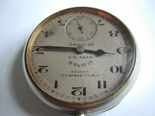 WW1 ROYAL FLYING CORPS ISSUED COCKPIT 8 DAY MARK IVA POCKET WATCH BY H WILLIAMSON LTD LONDON CIRCA 1916 - ADDITIONAL PHOTO 2