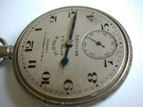 WW1 ROYAL FLYING CORPS ISSUED COCKPIT 8 DAY MARK IVA POCKET WATCH BY H WILLIAMSON LTD LONDON CIRCA 1916 - ADDITIONAL PHOTO 3