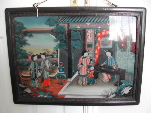 19th century chinese reverse painting on glass - CATEGORY: ANTIQUE MISCELLANEOUS - DATED 19TH CENTURY