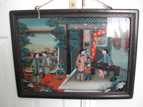 19TH CENTURY CHINESE REVERSE PAINTING ON GLASS - ADDITIONAL PHOTO 1