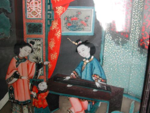 19TH CENTURY CHINESE REVERSE PAINTING ON GLASS - ADDITIONAL PHOTO 3