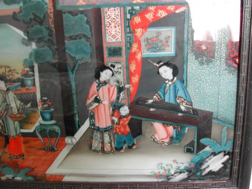 19TH CENTURY CHINESE REVERSE PAINTING ON GLASS - ADDITIONAL PHOTO 4
