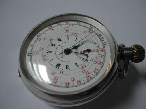 S SMITH SON SILVER POCKET WATCH CHRONOGRAPH FOR EARLY AUTOMOBILE SPEED TESTING CIRCA 1911 - ADDITIONAL PHOTO 1