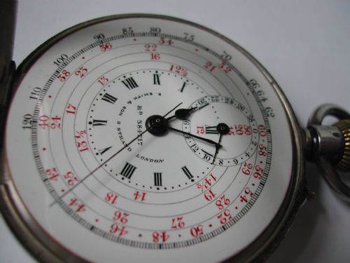 S SMITH SON SILVER POCKET WATCH CHRONOGRAPH FOR EARLY AUTOMOBILE SPEED TESTING CIRCA 1911 - ADDITIONAL PHOTO 2