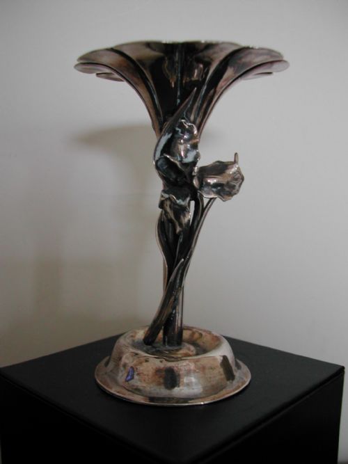 japanese silver organic iris spill vase dating to the meiji period - CATEGORY: ANTIQUE SILVER - DATED 1900