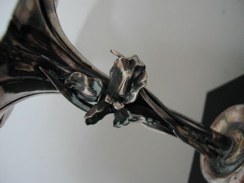 JAPANESE SILVER ORGANIC IRIS SPILL VASE DATING TO THE MEIJI PERIOD - ADDITIONAL PHOTO 2