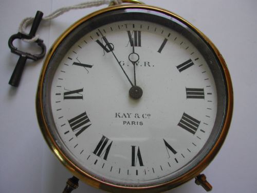 A GREAT WESTERN RAILWAY GWR ISSUE BRASS DRUM CLOCK NO 5004 BY KAY CO PARIS PRE 1922 - ADDITIONAL PHOTO 1