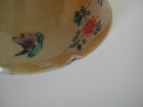 PAIR CHINESE FAMILLE VERTE CAFE AU LAITE TEA BOWLS KANGXI - ADDITIONAL PHOTO 9